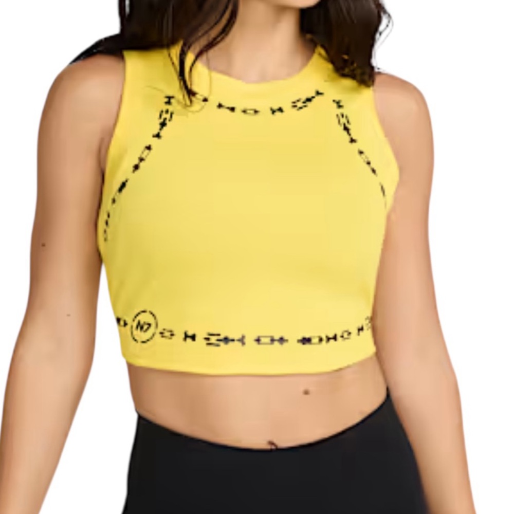 NWT Nike Essential N7 Women's Size XS Cropped Ribbed Tank Yellow & Black